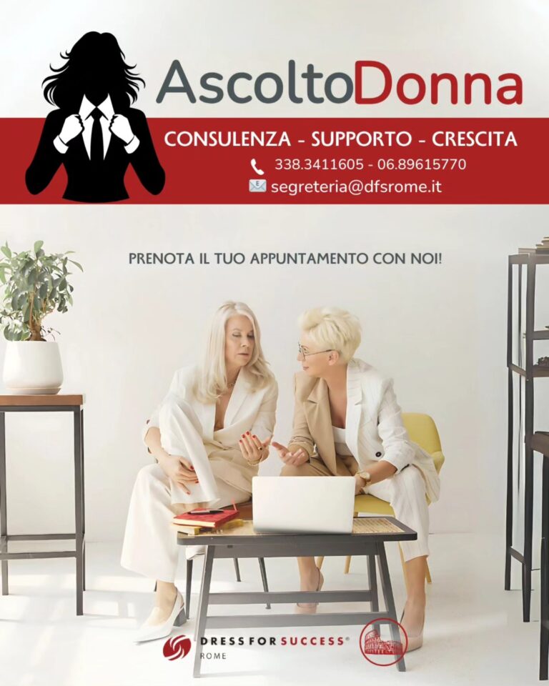 Parte lo sportello AscoltoDonna, per tutte le donne - Dress for Success Rome