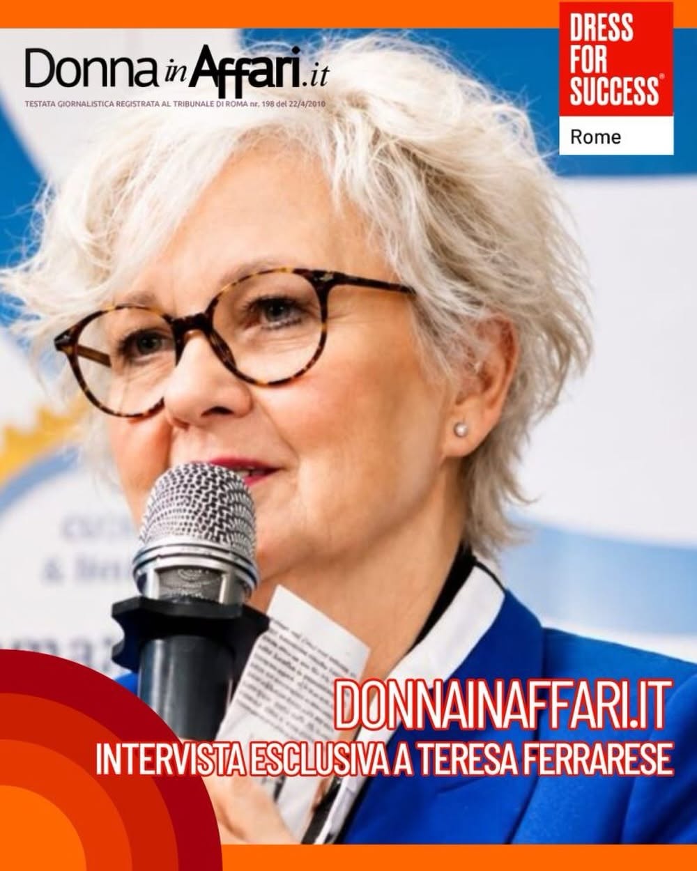Teresa Ferrarese, presidente di Dress for Success Rome, intervistata da Donna in Affari