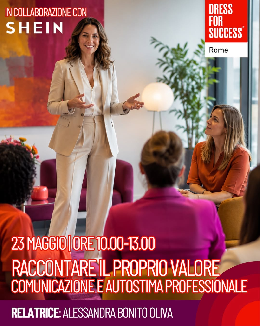 Workshop Raccontare il proprio valore, Dress for Success Rome e SHEIN